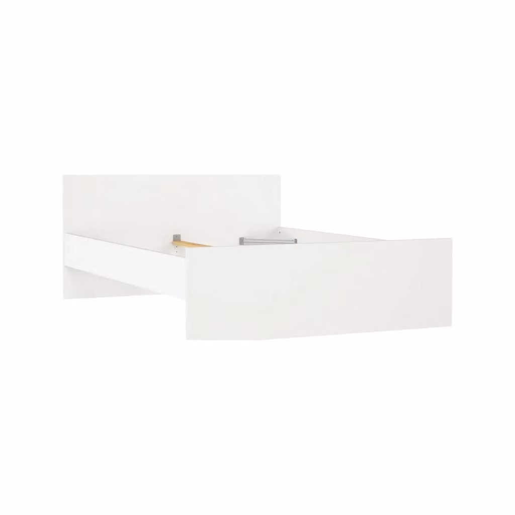 Letto piazza e mezza Gustava DMORA, struttura sommier in legno MDF bianco, L 196,6 cm x P 146 cm x H 80 cm – 2