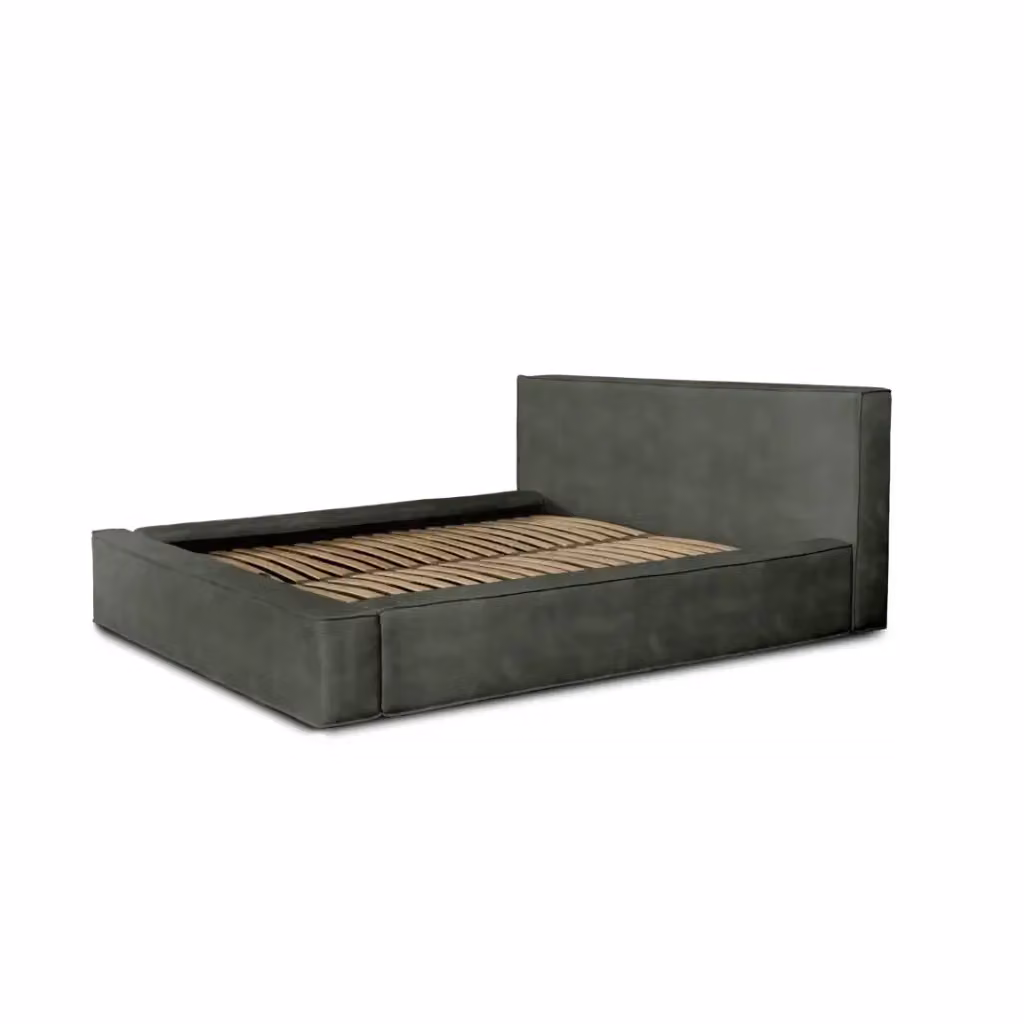 Letto contenitore VELORA Meublorama in velluto verde, L/P: 180 x 200 cm, con rete sollevabile e design moderno – 2