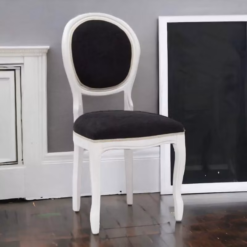 Set di 2 sedie shabby chic in legno di faggio e microfibra nera Mobili 2G L/P/H: 50 x 47 x 100 cm – 2