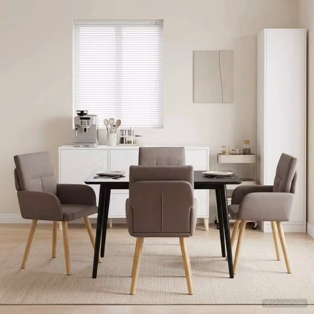 Sedie da pranzo 4 pz Tessuto Tortora 60 x 56 x 93 cm 3428362