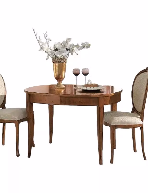 Tavolo ovale allungabile classico in legno Bassano marrone Mobili 2G L: 115 cm, P: 95 cm, H: 78 cm – 1