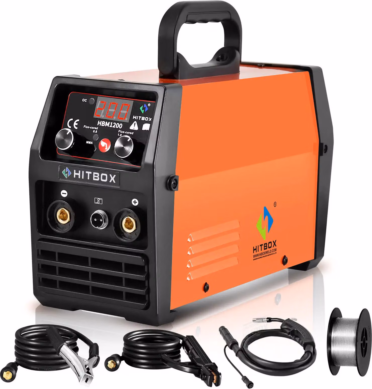 Saldatrice, funzionalità 3-in-1, velocità di avanzamento del filo regolabile, HBM1200