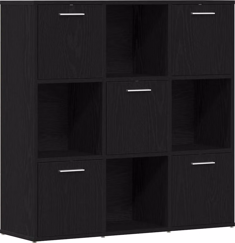 Libreria Rovere Nero 90x28x90 cm in Legno Multistrato