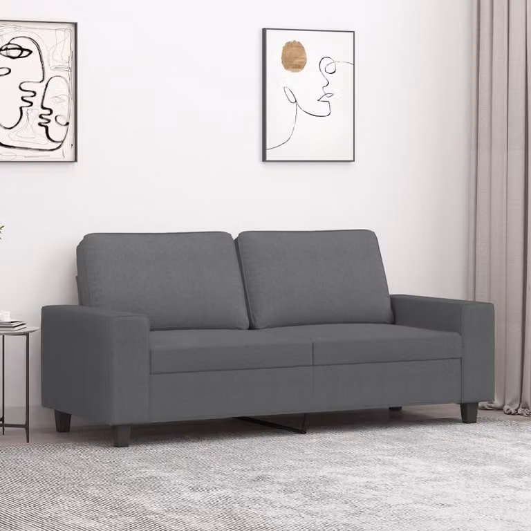 vidaXL Divano Moderno a 2 Posti in Tessuto Grigio con Struttura in Metallo