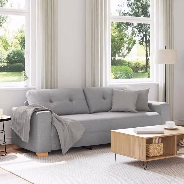 Divano 3-Persone con cuscino Grigio nuvola Tessuto 4105096