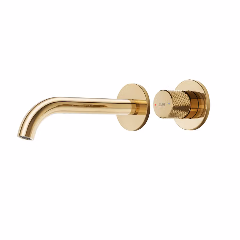 EMKE rubinetto a incasso a parete rubinetto a 2 fori girevole a 360 gradi per bagno lavabo a parete in ottone 288x210x70 easy-care champagne oro