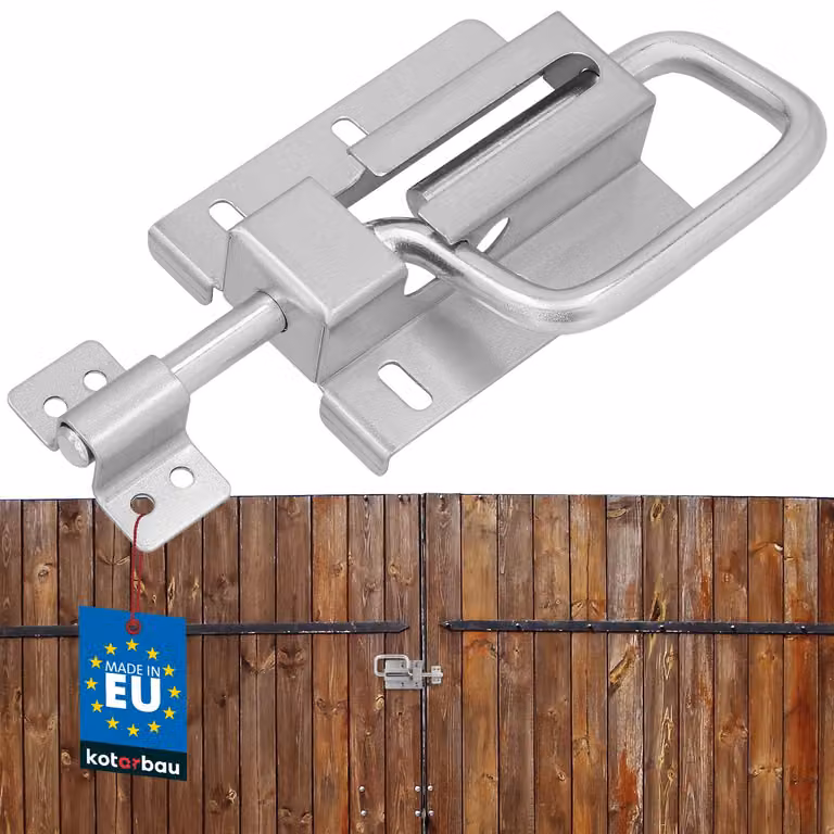 KOTARBAU® Bullone per porta 120 / 12 mm Bullone per porta Bullone per porta sezionale Bullone a molla Bullone di scorrimento Bullone per serratura porta Cursore per porta Cursore per porta Argento zincato