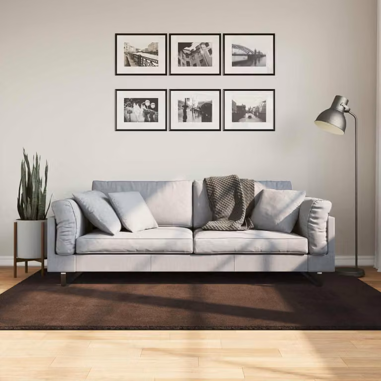 Tappeto a pelo medio vidaXL HUARTE Marrone, lavabile e antiscivolo, L: 200 cm x P: 140 cm