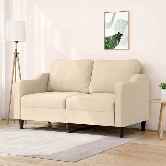 Divano moderno vidaXL in tessuto beige con struttura in metallo per il tuo soggiorno