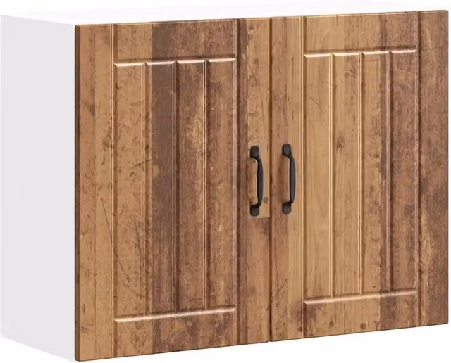 Armadio pensile da cucina design pratico spazio portaoggetti 80 x 31 x 60 cm legno multistrato vecchio legno 02_0050180