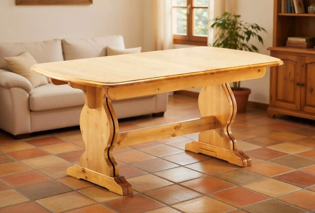 Tavolo fratino allungabile in pino naturale stile rustico Mobili 2G L: 180 cm, P: 90 cm, H: 79 cm – 3
