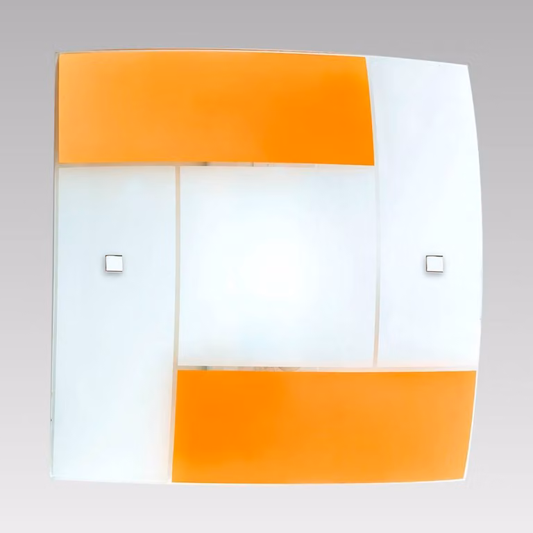 Plafoniera SINUS 2xE27/40W vetro bianco-arancio 38cm×38cm dimmerabile
