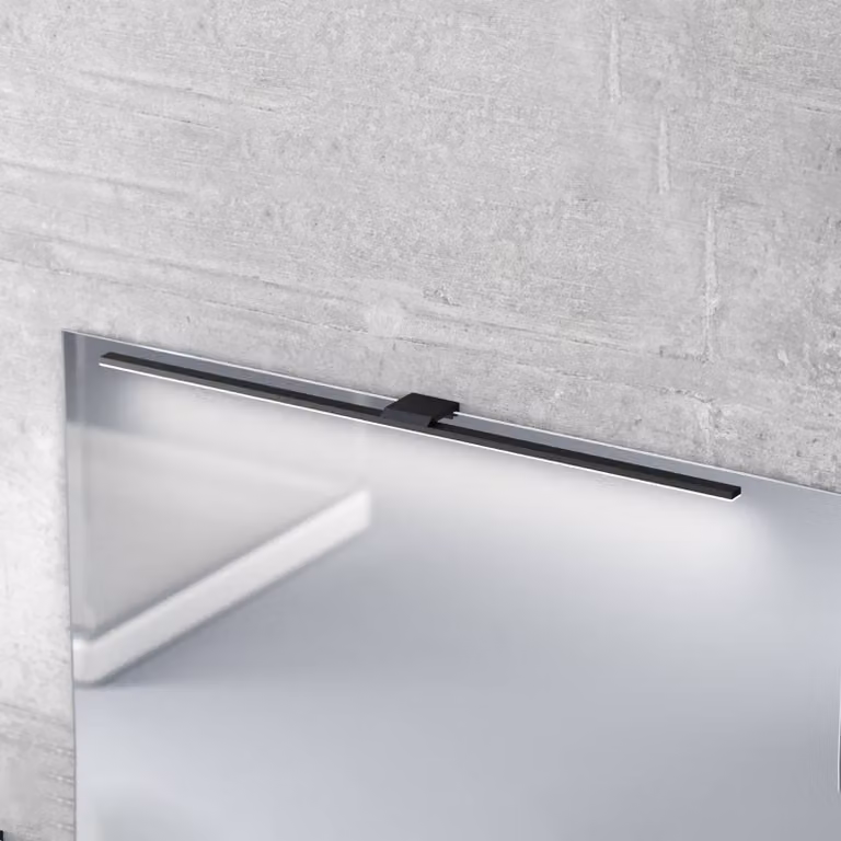 Applique da parete Triga MCJ, Nero, Bagno, Alluminio, Moderno, Applique