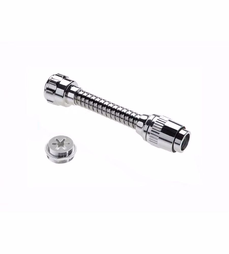 Rompigetto cm 14 con manicotto cromato fil. 22x1F più adattatore 24x1M