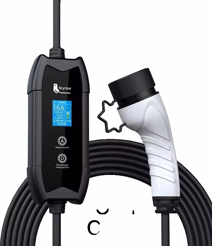 Caricabatterie per veicoli elettrici, portatile da 3,5 kW, cavo da 5 m, tipo 2