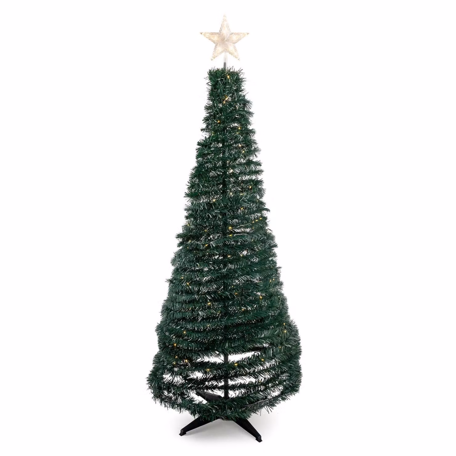 Albero di Natale pop-up con illuminazione a LED - verde / 150 cm - con 120 luci fiabesche a LED integrate