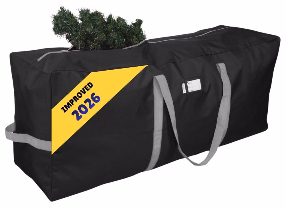 Borsa per il deposito dell'albero di Natale, dimensioni 127 x 38 x 51 cm, colore nero, ideale per lo stoccaggio