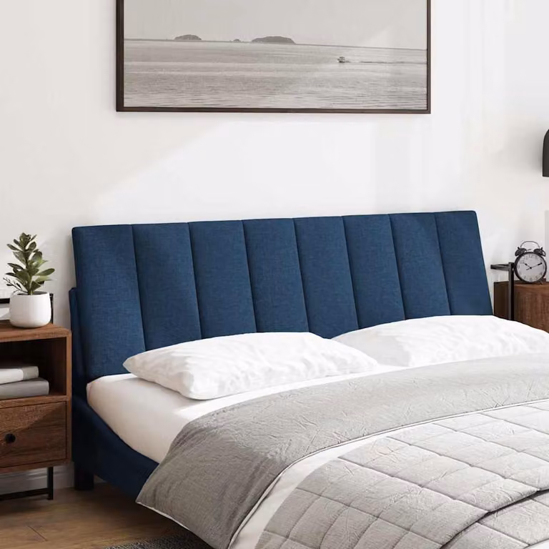 vidaXL Cuscino Testiera Hanko Blu 160 cm in Tessuto