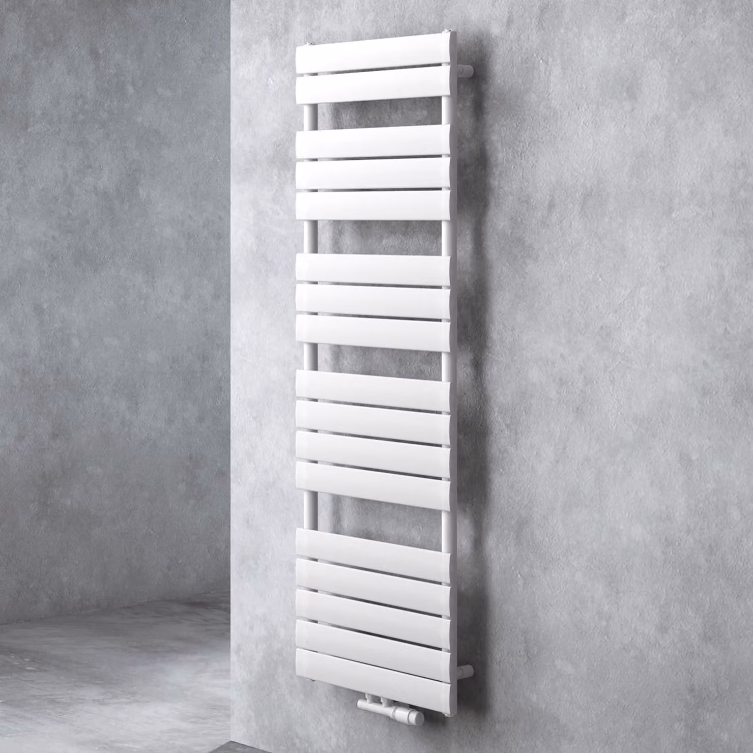 Doporro Radiatore da Bagno 160x50cm, Radiatore Piatto Termoarredo da Bagno Riscaldamento da Acqua Calda Portasciugamani in Acciaio