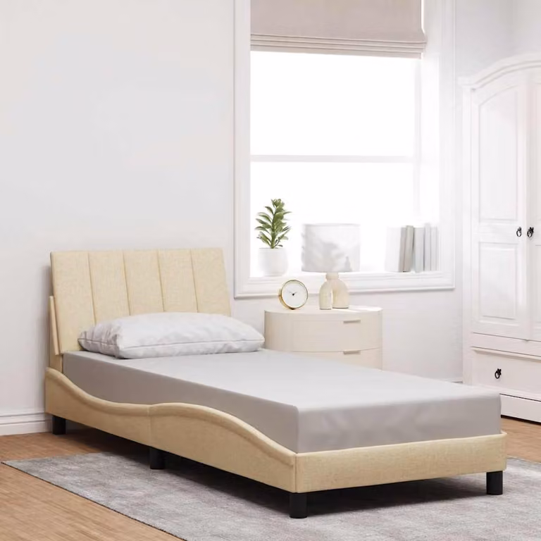 vidaXL Giroletto senza Materasso Hanko in Tessuto Beige L/P/H: 80 x 200 cm