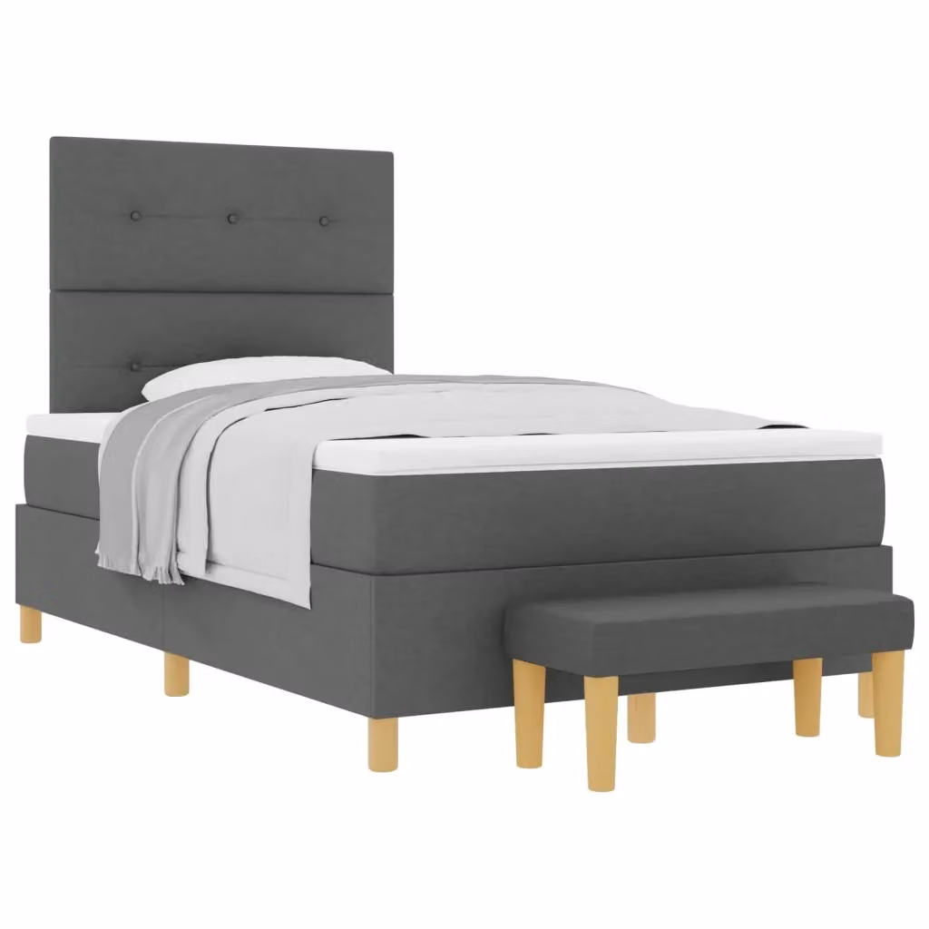 Letto matrimoniale moderno vidaXL con testiera in tessuto grigio L: 120 cm, P: 200 cm, H: 128 cm – 2