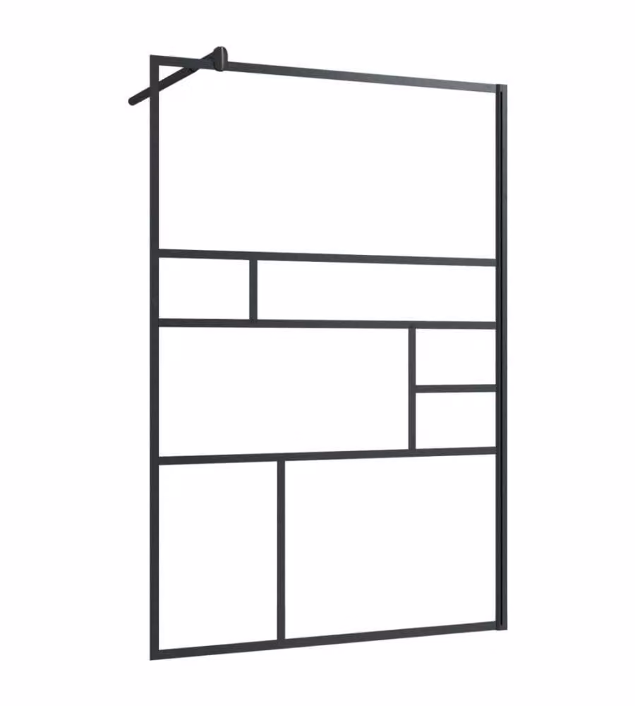 Parete Doccia Walk-in vidaXL in Vetro Trasparente ESG con Profilo Nero L: 115 cm, H: 195 cm – 2
