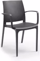 Sedia con braccioli Bica in polipropilene color antracite per giardino e esterno