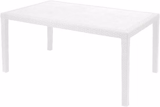 Panca da giardino bianca - Mobili da giardino in plastica - 150x90 cm - Letto da esterno