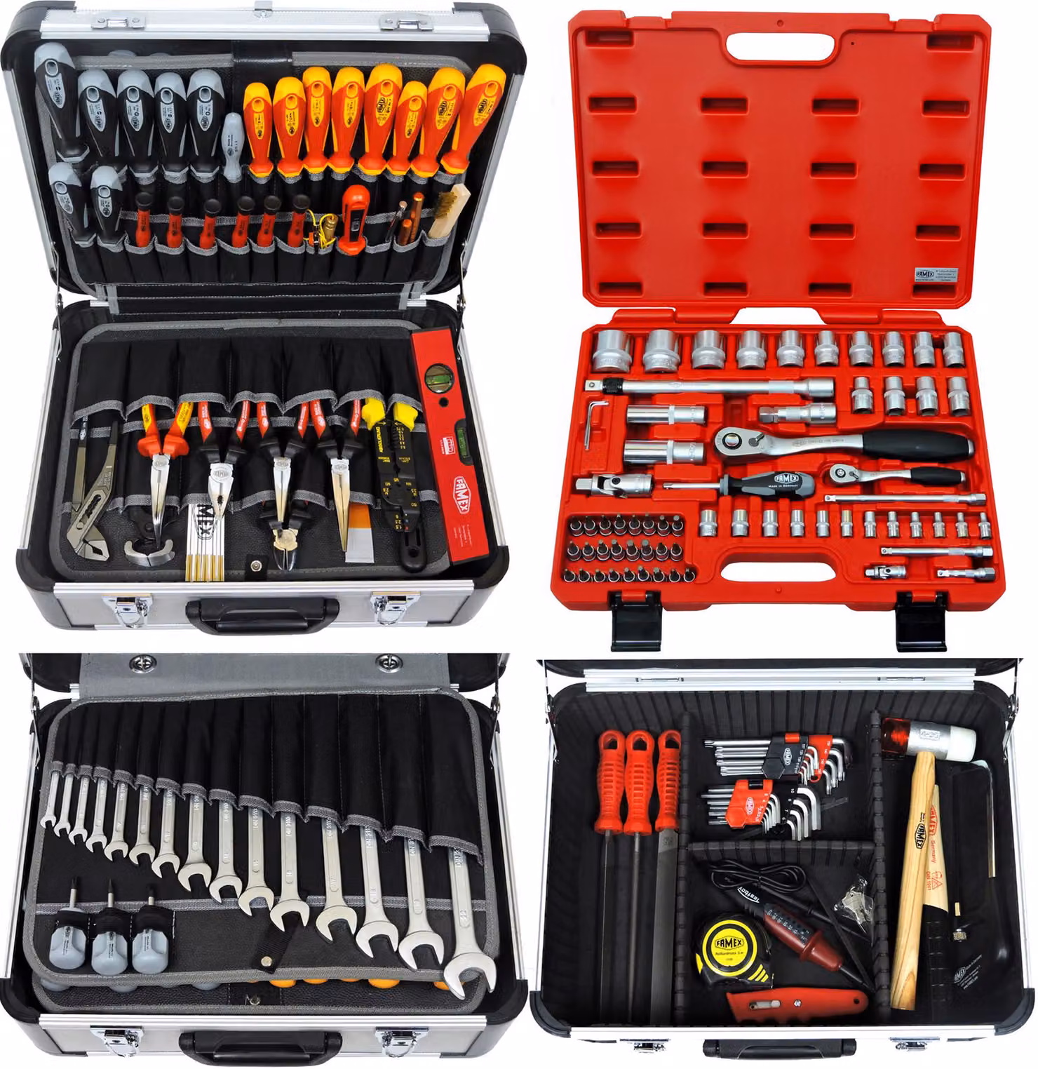 FAMEX 418-18: Valigetta professionale con set di attrezzi, inclusa una serie di chiavi a bussola di alta qualità