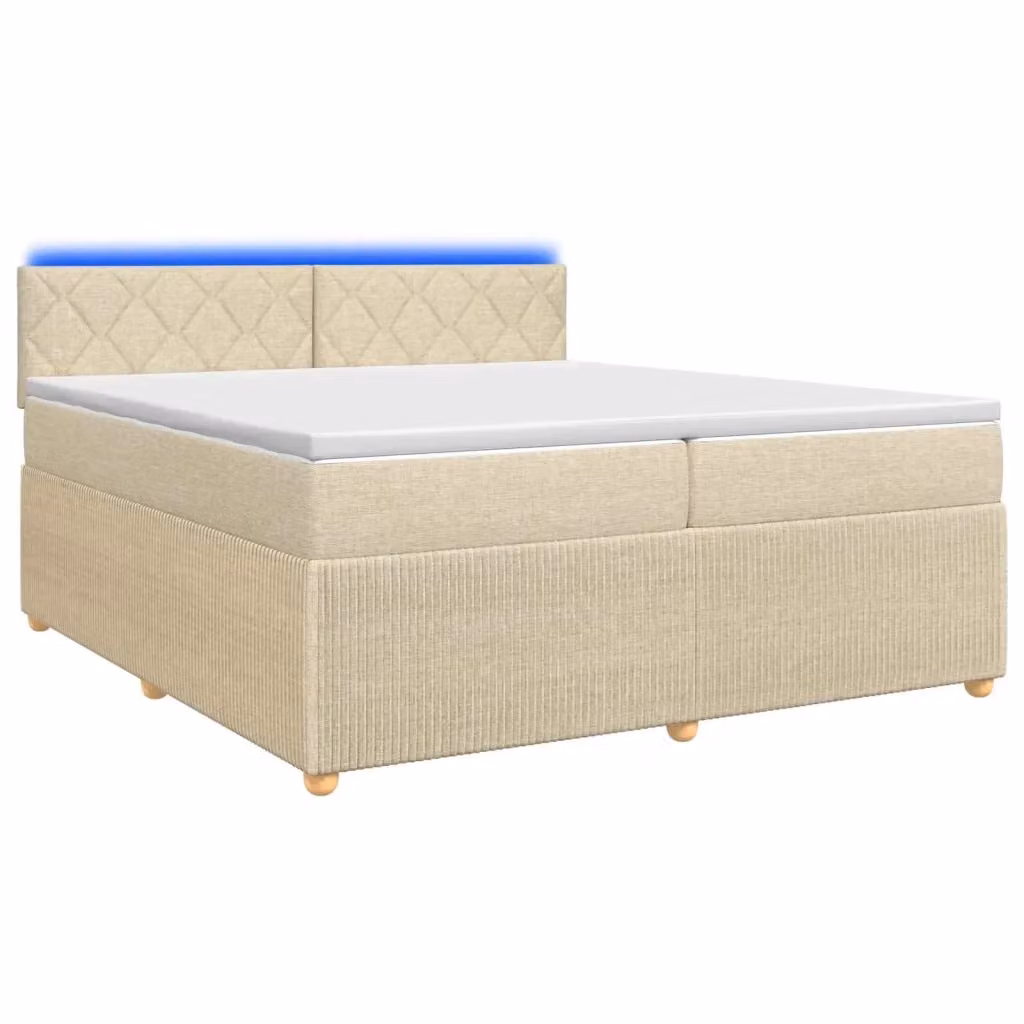 Letto box spring ibrido vidaXL con materasso a molle insacchettate e base contenitore, colore beige e bianco, L/P: 200 x 200 cm – 2
