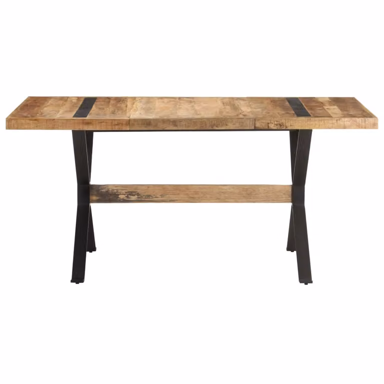 vidaXL Tavolo da pranzo 160x80x76 cm Legno di mango grezzo