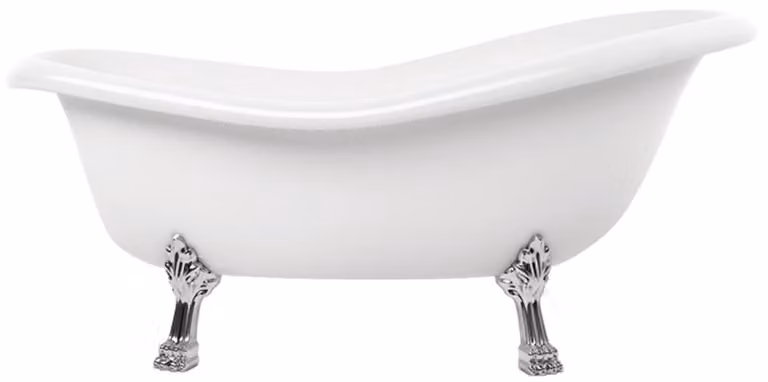 Casa Padrino Vasca da bagno in stile liberty bianco/argento 168 cm - Vasca da bagno freestanding in stile retrò