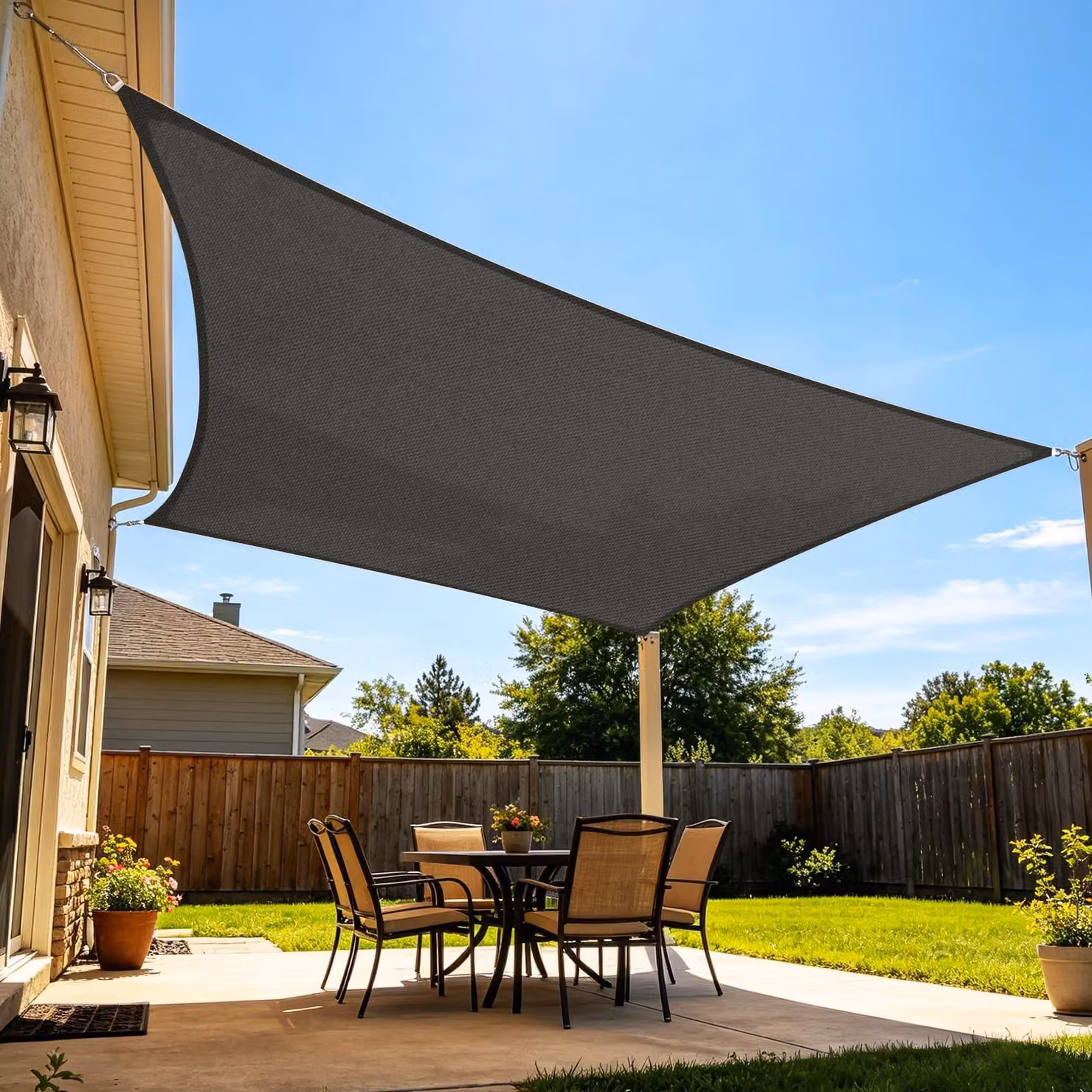 Tenda da sole impermeabile - 3 x 3 metri - Grigia