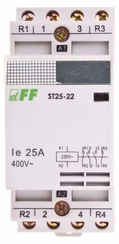 Contattore modulare 25A 2×NO+2×NC 230V AC ST25-22 F&F