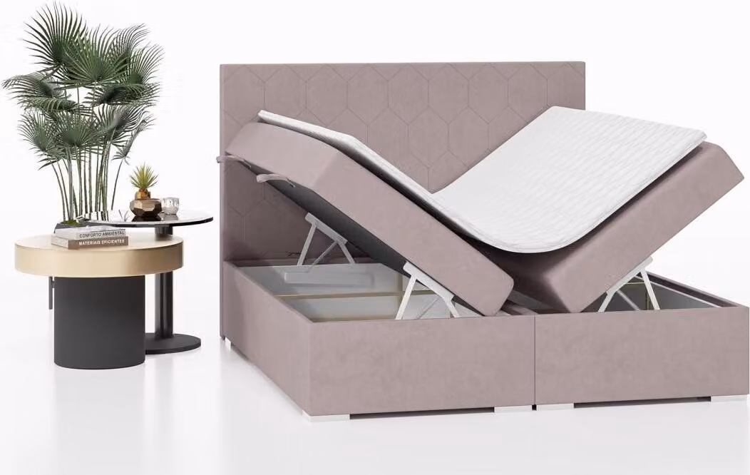 Bett Polster Design Doppelbett Schlafzimmer Textil Möbel Luxus Boxspringbett