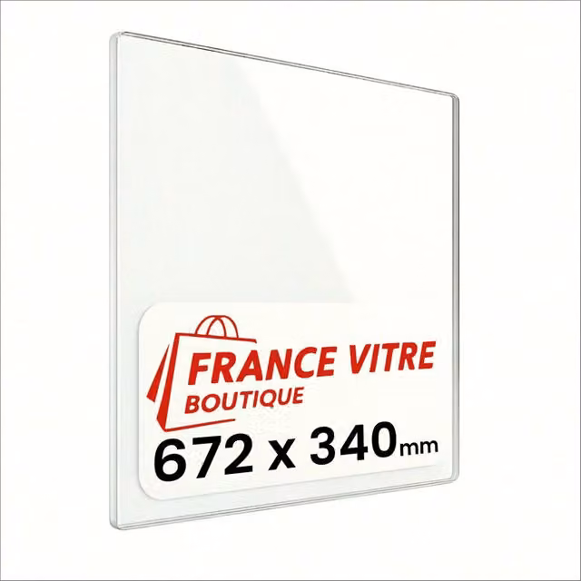 672 x 340 x 4 mm - Vetro per stufa a legna - vetro camino di ricambio - vetro per caminetto resistente al fuoco - France Vitre