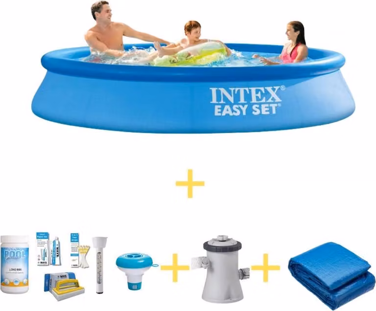 Piscina Intex Easy Set - 305 x 61 cm - Include il pacchetto di manutenzione WAYS, la pompa di filtraggio e il telo di fondo