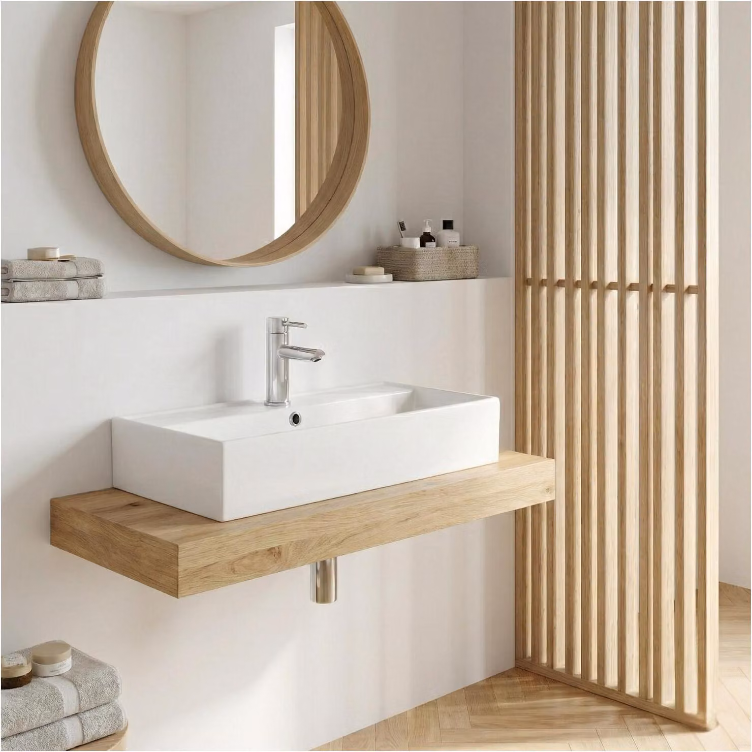 Lavabo rettangolare in Vetroceramica bianca ZOE 65x31cm