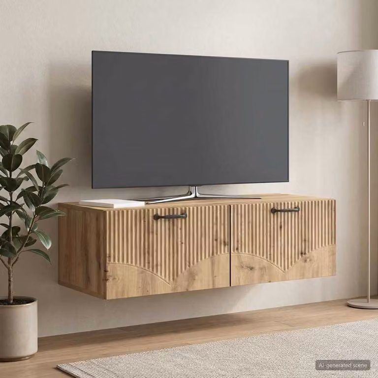 vidaXL Mobile Porta TV da Muro Moderno in Rovere Artigianale Marrone L 98 x P 41 x H 30 cm