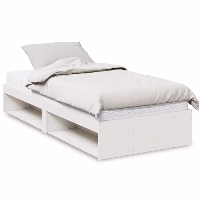 vidaXL Dormeuse in Legno di Pino Massello con Materasso Bianco L/P: 100 x 200 cm