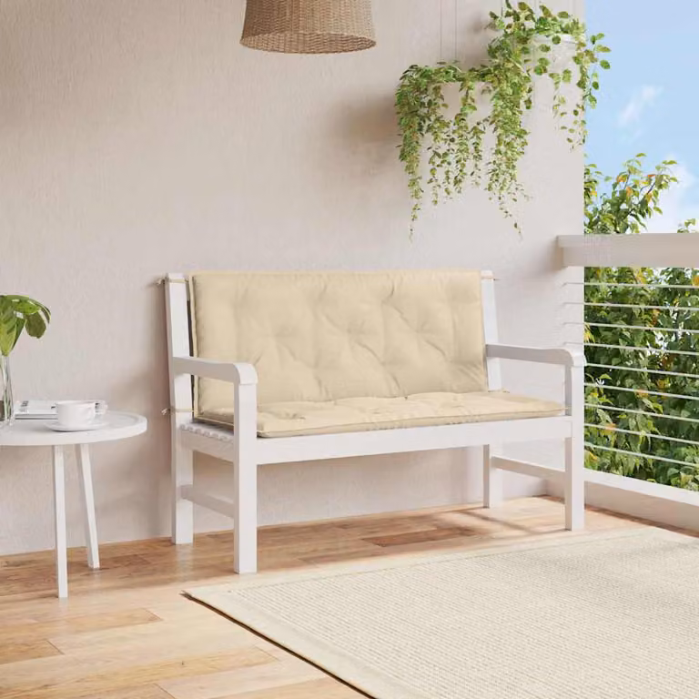 vidaXL Cuscino per Panca Beige in Tessuto Oxford Impermeabile e Traspirante L: 120 cm, P: 50 cm, H: 7 cm