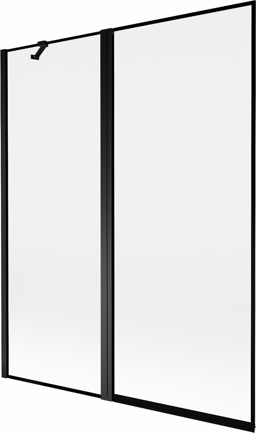 Mexen Mist paratia doccia a 2 ante sinistra 140 x 150 cm, cornice nera, nero - 8A9-140-011-70-70-L