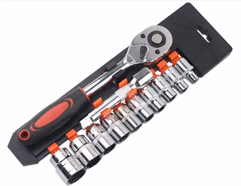 Chiavi dinamometriche da ½” – Set da 12 pezzi – Attrezzi per biciclette – Meccanismo a cricchetto reversibile – Acciaio al cromo-vanadio – Regolabili da 10 a 150 Nm