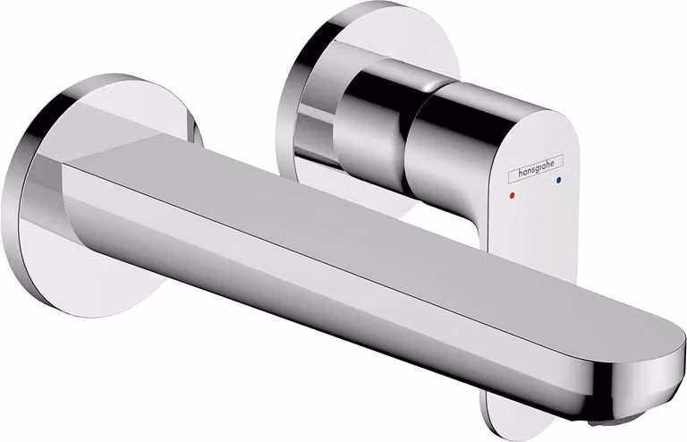 Miscelatore per lavabo da incasso, serie Rebris S, con bocchetta di 20 cm, finitura cromata