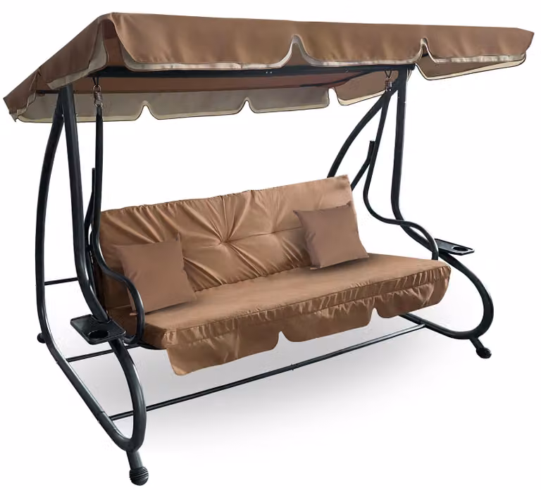 Aga Altalena da giardino 2 in 1 GRANDLUX XXL Marrone chiaro