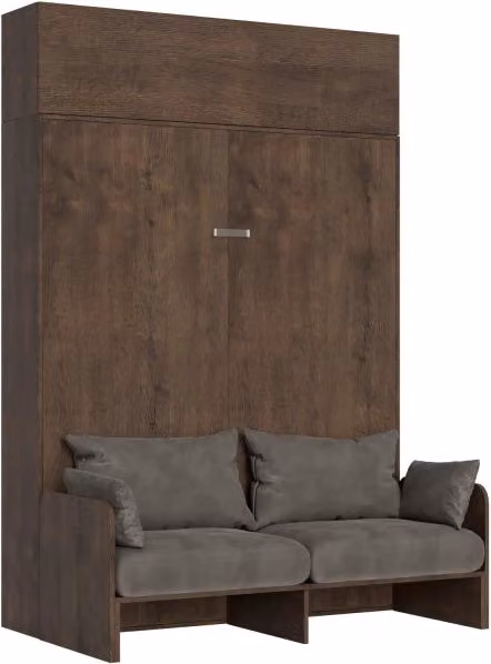 Letto a scomparsa verticale Itamoby Kentaro con sofà e pensile vasistas, colore Noce – 1