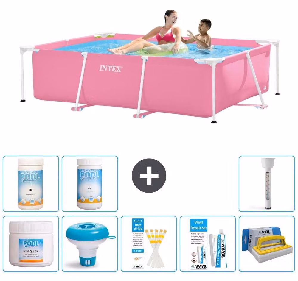 Piscina fuori terra rettangolare - 220x150x60 cm - 9 pezzi - Modello S43206