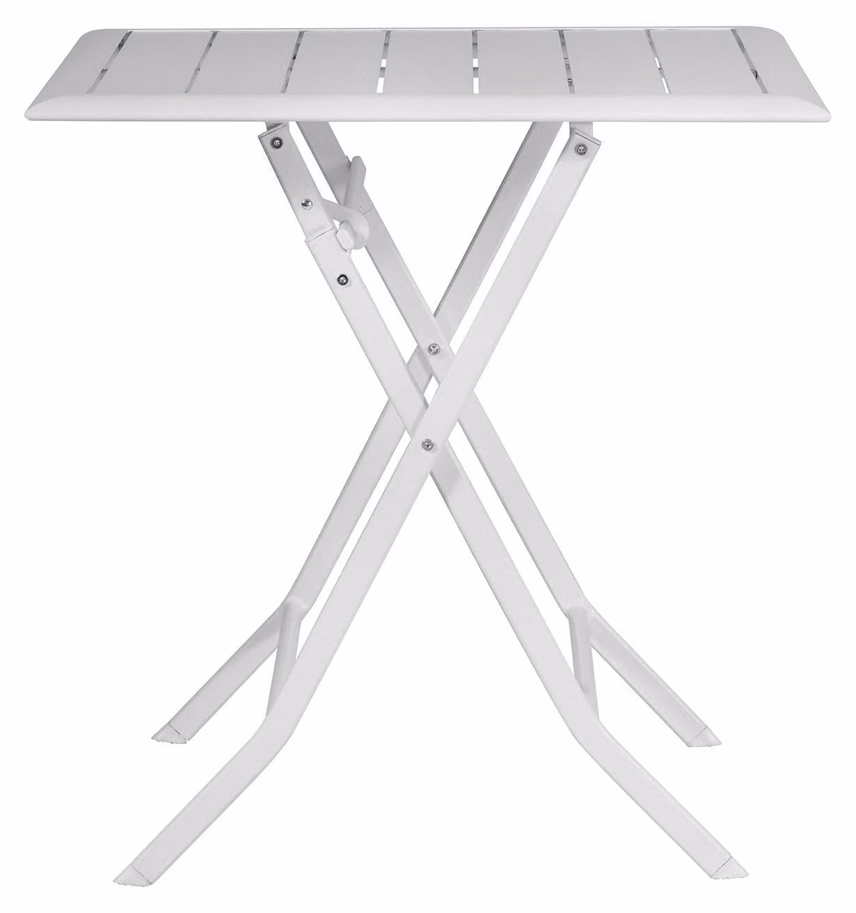 Tavolo Pieghevole da Giardino 60x60x72 cm Lucca in Alluminio Bianco