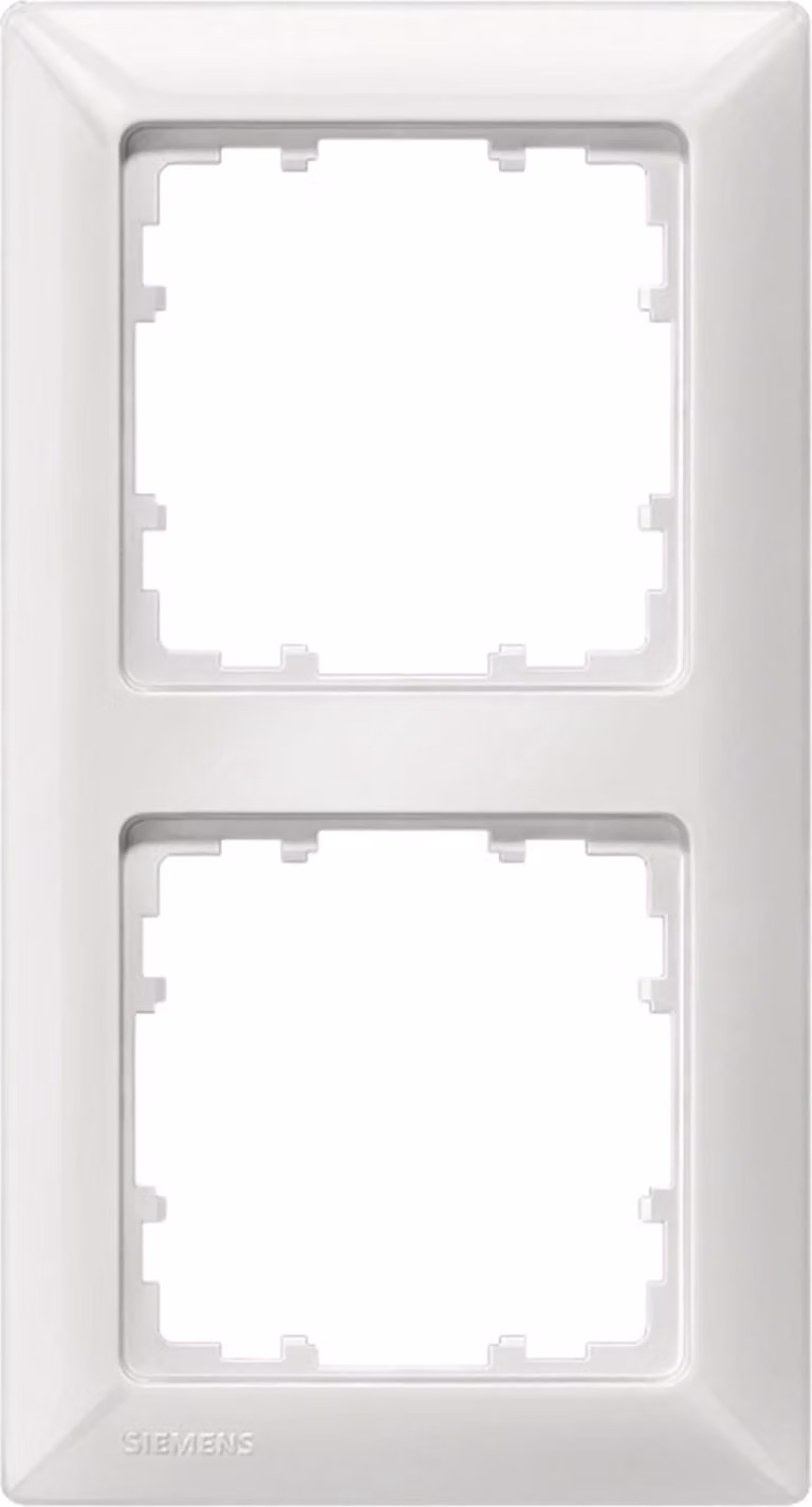 Cornice Siemens doppia, linea DELTA, bianco titanio, 1 pz.