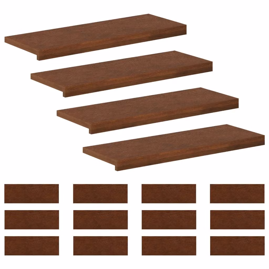 Set di 16 gradini per scale in legno effetto quercia marrone scuro vidaXL L 80 x P 30 x H 2 cm – 2